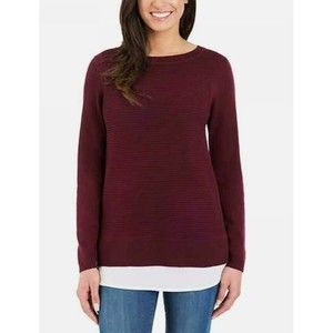 Hilary Radley Women's Layered Look Twofer Sweater Size Medium